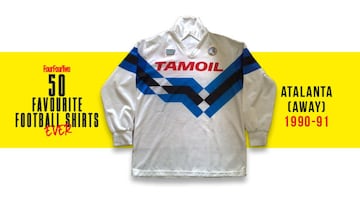 Equipación visitante temporada 1990-91