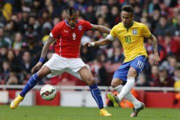 Arturo Vidal jugó ante Brasil el 29 de marzo. Sería el despegue definitivo en la temporada, justo en la recta final, la más importante.