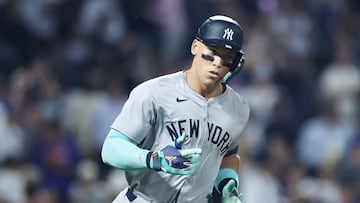 NEW YORK, NEW YORK - JUNE 26: Aaron Judge #99 of the New York Yankees reacts after a two-run home run against the New York Mets during the sixth inning at Citi Field on June 26, 2024 in the Queens borough of New York City. Luke Hales/Getty Images/AFP (Photo by Luke Hales / GETTY IMAGES NORTH AMERICA / Getty Images via AFP)