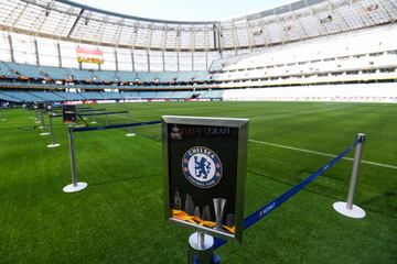 La capital de Azerbaiyán acogerá la final de la Europa League entre el Chelsea y el Arsenal Y ya está preparándose para el partido que se disputará mañana en el Estadio Olímpico de Bakú.