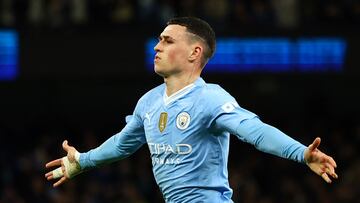 Foden, en un partido con el Manchester City.