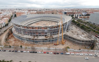 Últimas imágenes del avance del nuevo estadio del Valencia Club de Fútbol.