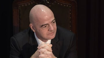 El presidente de la FIFA Gianni Infantino en una conferencia de la CONMEBOL.