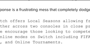 ¿Por qué no podemos jugar online con amigos en FIFA 18 para Switch?