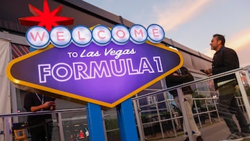 Las Vegas (United States), 23/11/2024.- A welcome sign on the paddock prior to free practice session 3 for the Formula One Las Vegas Grand Prix in Las Vegas, Nevada, USA, 22 November 2024. The 2024 Formula One Las Vegas Grand Prix will be held at the Las Vegas Strip Circuit on 23 November. (Fórmula Uno) EFE/EPA/SHAWN THEW