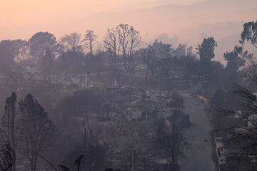 As han quedado las casas de Pacific Palisades de Los ?ngeles tras el paso del incendio.