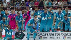 19 /06/18 QUINTO PARTIDO FINAL PLAYOFF LIGA NACOINAL FUTBOL SALA LNFS 
 MOVISTAR INTER - FC BARCELONA
 ALEGRIA CELEBRACION CAMPEONES 