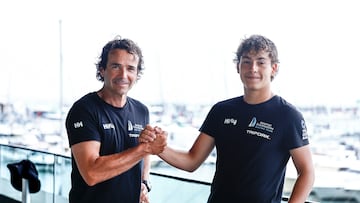 The Ocean Race 2022-23 - 30 June 2023. Roberto Bermúdez de Castro, aka Chuny, with his son Carlos Bermúdez De Castro, both onboard Mirpuri/Trifork Racing Team.