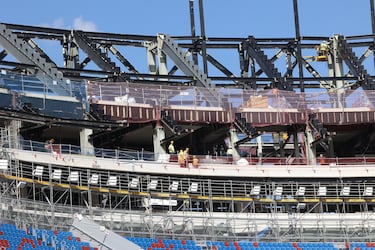 Las gradas superiores todavía se encuentran en fase de construcción.