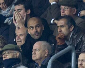 Pep Guardiola y Manel Estiarte en la grda del Camp Nou.