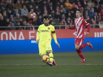 El jugador del Barcelona, Leo Messi, marca el 0-2 al Girona. 