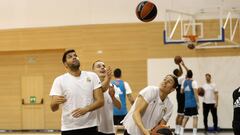 Felipe Reyes, Klemen Prepelic y Jaycee Carroll, durante un entrenamiento.