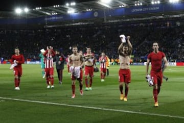 Los jugadores celebran el pase a las semifinales de la Champions.