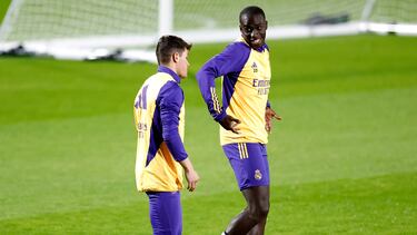 Fran García y Mendy, en un entrenamiento.