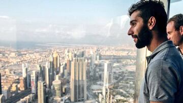 El sprinter colombiano Fernando Gaviria, durante la concentraci&oacute;n del UAE Emirates en Dubai.