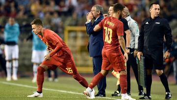 Thorgan Hazard sustituye a su hermano Eden en un partido de la selecci&oacute;n belga.