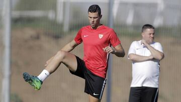 Soria, en la pretemporada del Sevilla.