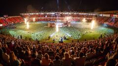 Imagen del Nou Estadi de Tarragona durante la ceremonia de inauguraci&oacute;n de los Juegos Mediterr&aacute;neos de Tarragona.