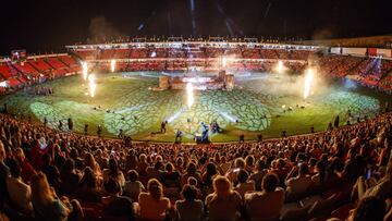 Imagen del Nou Estadi de Tarragona durante la ceremonia de inauguraci&oacute;n de los Juegos Mediterr&aacute;neos de Tarragona.