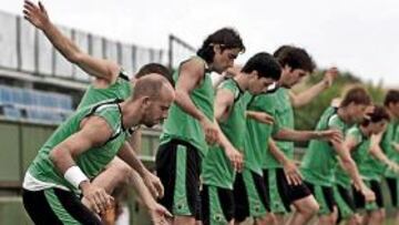 Sesión de entrenamiento de la plantilla del Racing