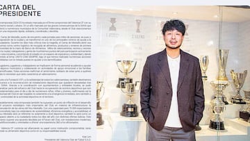 Carta de Kiat Lim a los accionistas: DANA, Nou Mestalla... y nada de fútbol