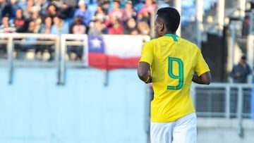 Rodrygo, en un amistoso de la selecci&oacute;n brasile&ntilde;a Sub-23.