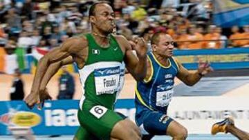 <b>EL MÁS RÁPIDO FUE NIGERIANO. </b>Olusoji Fasuba se impuso en la final de los 60 metros, en la que el polémico Dwain Chambers tuvo que conformarse con la plata.