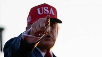 U.S. President Donald Trump gestures at an event hosted by America250, at Des Moines International Airport in Des Moines, Iowa, U.S., July 3, 2025. REUTERS/Nathan Howard
