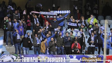 Aficionados del Leganés en Anoeta.