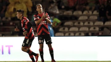 Lucas Ariel Rodriguez celebrates his goal 0-1 of Tijuana of Tijuana during the game FC Juarez vs Tijuana, corresponding to fourth round of the Torneo Apertura Grita Mexico A21 of the Liga BBVA MX, at Olimpico Benito Juarez Stadium, on August 13, 2021.