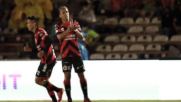   Lucas Ariel Rodriguez celebrates his goal 0-1 of Tijuana of Tijuana during the game FC Juarez vs Tijuana, corresponding to fourth round of the Torneo Apertura Grita Mexico A21 of the Liga BBVA MX, at Olimpico Benito Juarez Stadium, on August 13, 2021.