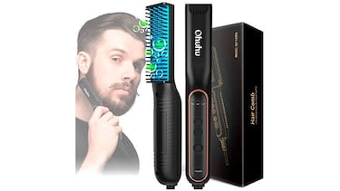 Encontramos el cepillo alisador de barbas definitivo con púas 3D antiquemaduras