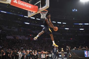 Victor Oladipo no pudo completar su primer mate.