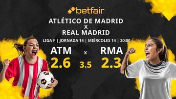 Atlético de Madrid Femenino vs. Real Madrid Femenino: horario, TV, estadísticas, clasificación y pronósticos