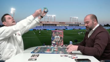 Roncero celebra en el particular derbi madrileño de cromos Topps con Matallanas.