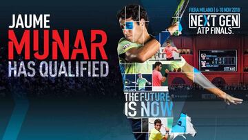 Jaume Munar, clasificado para las Next Gen ATP Finals