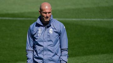 Zidane, en el entrenamiento del Real Madrid.