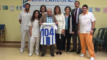 El Leganés homenajeó a su aficionado más longevo.