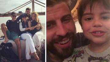 Gerard Piqué en Colombia con los padres de Shakira, sus suegros, y su hijo mayor Milan.