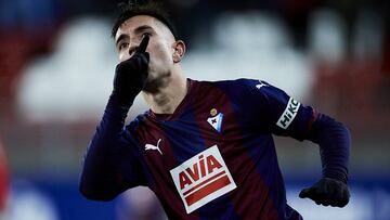 Eibar, Guipuzcoa ,Spain, 03/04/2019 . Charles Dias celebrates after scoring during the La Liga soccer match between S.D Eibar vs Rayo Vallecano S.A.D at Ipurua stadium.