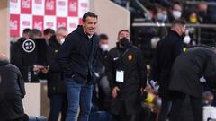 VILLARREAL, SPAIN - JANUARY 22: Luis Garcia, Head Coach of Real Mallorca gives their team instructions during the LaLiga Santander match between Villarreal CF and RCD Mallorca at Estadio de la Ceramica on January 22, 2022 in Villarreal, Spain. (Photo by A