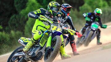 Valentino Rossi vuelve a rodar en el Rancho con Luca Marini.