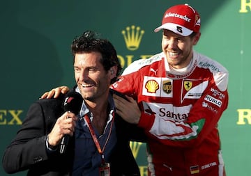 Mark Webber y Sebastian Vettel en Australia 2016.