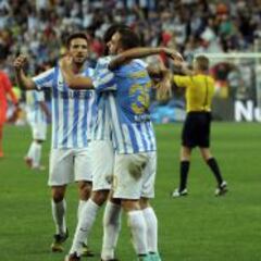 Javi Gracia, Camacho, Samu Castillejo y Vicente Casado, en el Encuentro con los Ases