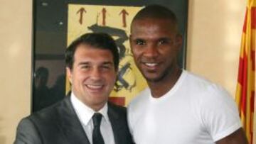Joan Laporta con Abidal.