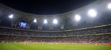 Action from Jeddah as Atletico Madrid faced local outfit Al Ittihad as part of the Saudi club's 90th anniversary celebrations