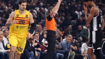 Belgrade (Serbia), 17/10/2023.- Barcelona's Nicolas Laprovittola reacts during the EuroLeague basketball match between Partizan Belgrade and and FC Barcelona in Belgrade, Serbia, 17 October 2023. (Baloncesto, Euroliga, Belgrado) EFE/EPA/ANDREJ CUKIC
