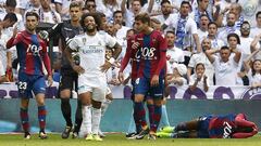 Marcelo fue expulsado en el partido ante el Levante.