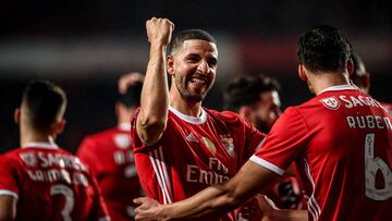 El Benfica celebra un gol esta temporada.