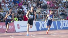Bruno Hortelano compite en la prueba de 200 metros durante los Campeonatos Nacionales de Espa&ntilde;a en Getafe.